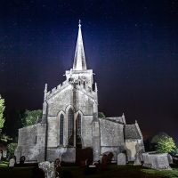 Bishops Cannings Church in the Night Sky